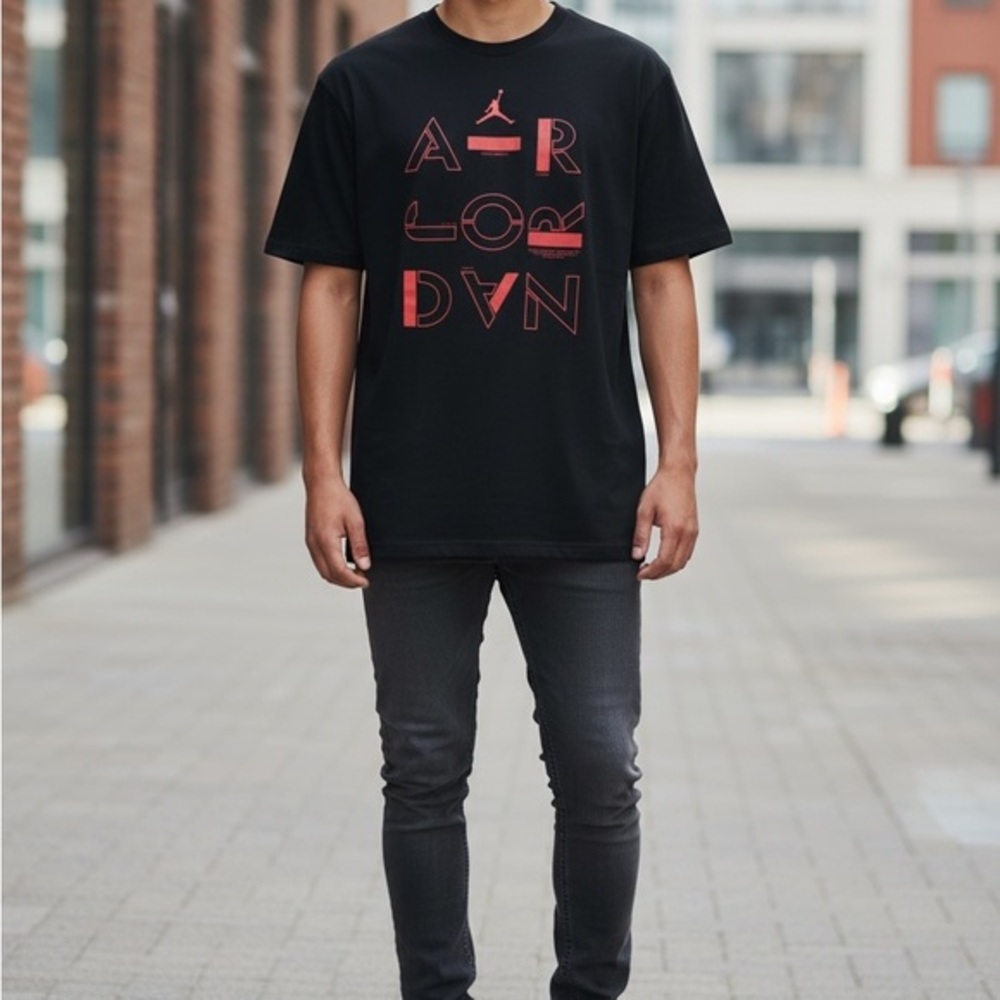 Jordan Black Tee with Red Graphic